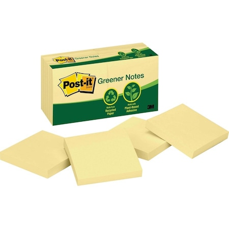 Post-It Note, Post-It, Rcyc, 3X3, 12Pk MMM654RPYW